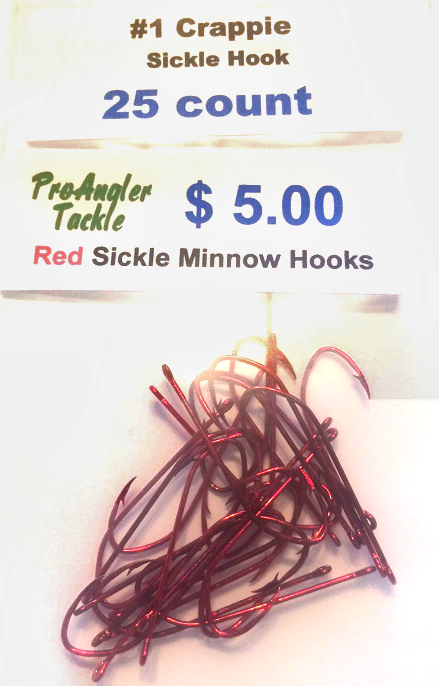 25 Red 1 Crappie Sickle Hooks - ProAngler Tackle