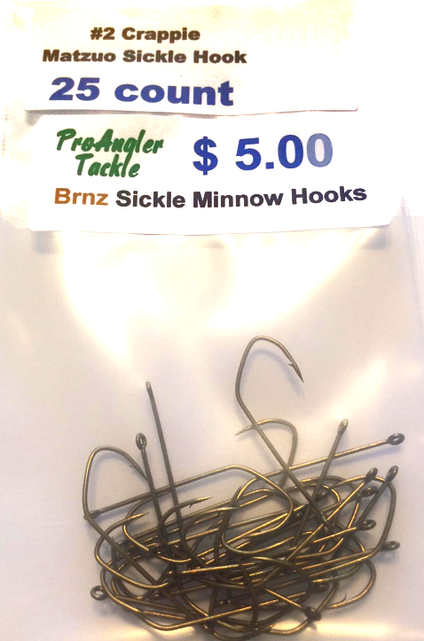 25 Bronze 2 Crappie Sickle Hooks