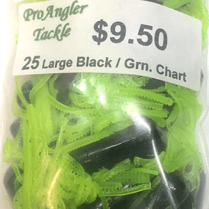 25 Rt Large 2.25 Inch Black And Green Chartreuse Tube Lures