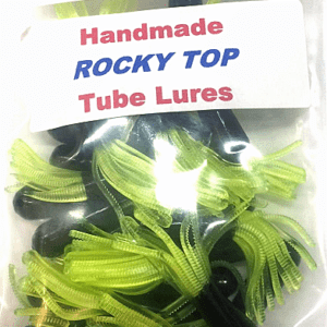 25 Rt Medium 1.75 Inch Black And Neon Chartreuse Tube Lures