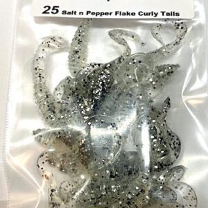 2 Inch Realistic Salt And Pepper Flake Curly Tails Lures