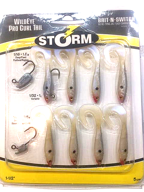 1 And Half Inch Wildeye Pearl Pro Curl Tail Pack Of Lures