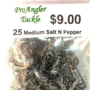 25 Rt Medium 1.75 Inch Salt N Pepper Tube Lures
