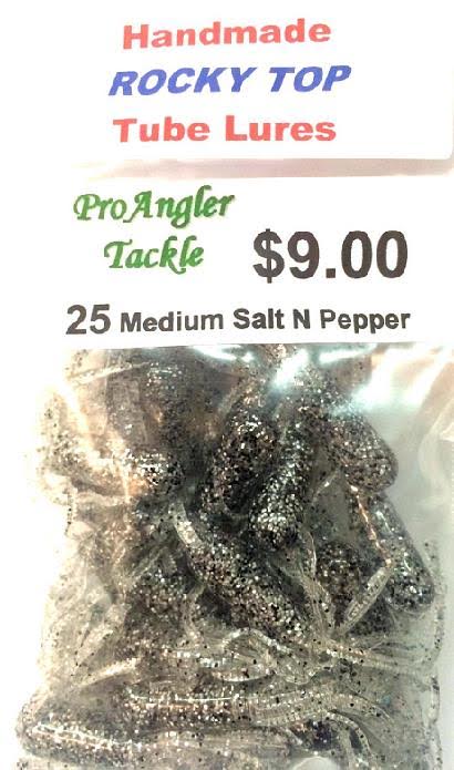 25 Rt Medium 1.75 Inch Salt N Pepper Tube Lures
